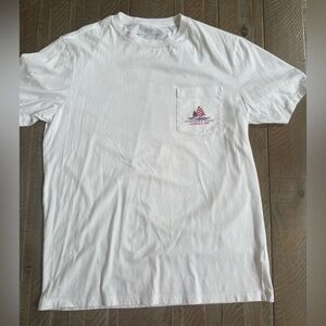 Vineyard Vines White Tee with Red and Blue Sailboat Logo